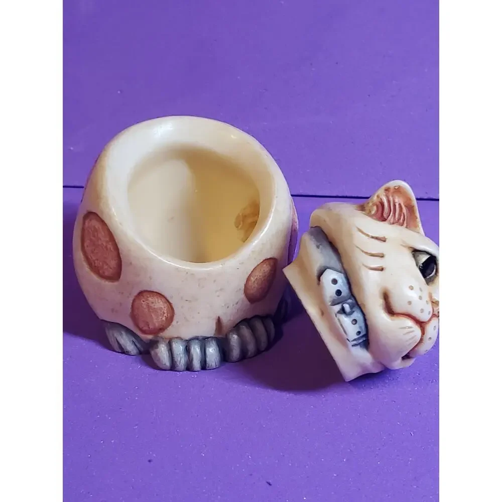 Pot Belly Cat Trinket Holder Figurine 2” - Picture 4 of 5